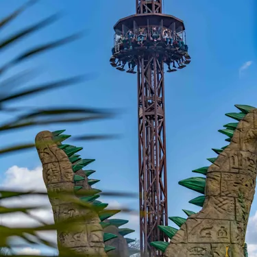 Guests Enjoying NEW Ride, Croc Drop, At Chessington World Of Adventures Resort