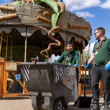 Chessington World of Adventures staff walking around the Theme Park