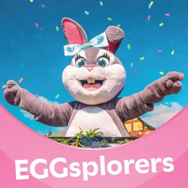 EGGsplorers graphic - Smiling Easter Bunny